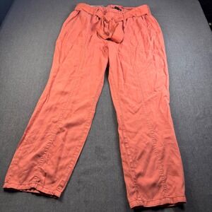 Sanctuary Social Standard‎ Melody Paperbag Waist Pant XLarge Coral Linen